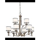 Kichler 42382AP 9-Lights Antique Pewter 60W 2-Tier Chandelier