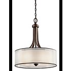 Kichler 42385MIZ 4-Lights Mission Bronze 100W Drum Pendant