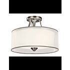 Kichler 42386AP 3-Lights Antique Pewter 100W Semi-Flush Mount Ceiling Light