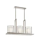 Kichler 42548CLP 3-Lights Classic Pewter 100W Linear Chandelier
