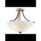 Kichler 42563BPT 3-Lights Brushed Pewter 75W Semi-Flush Mount Ceiling Light