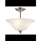 Kichler 42879NI 3-Lights Brushed Nickel 100W Semi-Flush Mount Ceiling Light