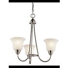 Kichler 42883NI 3-Lights Brushed Nickel 100W 1-Tier Chandelier