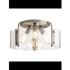 Kichler 42955NI 3-Lights Brushed Nickel 75W Semi-Flush Mount Ceiling Light