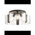 Kichler 42955OZ 3-Lights Olde Bronze 75W Semi-Flush Mount Ceiling Light