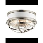 Kichler 43013NI 2-Lights Brushed Nickel 75W Flush Mount Ceiling Light