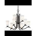 Kichler 43075OZ 9-Lights Olde Bronze 100W 2-Tier Chandelier