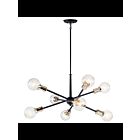 Kichler 43118BK 8-Lights Black 100W 1-Tier Chandelier