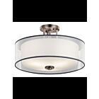 Kichler 43194AP 3-Lights Antique Pewter 100W Semi-Flush Mount Ceiling Light