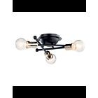 Kichler 43196BK 3-Lights Black 100W Flush Mount Ceiling Light
