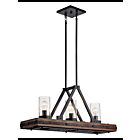 Kichler 43433AUB 3-Lights Auburn Stained 100W Linear Chandelier