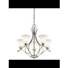 Kichler 43504NIL18 5-Lights Brushed Nickel 10W LED 1-Tier Chandelier