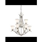 Kichler 43506NIL18 9-Lights Brushed Nickel 10W LED 2-Tier Chandelier