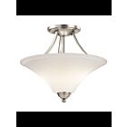 Kichler 43512NIL18 2-Lights Brushed Nickel 10W LED Semi-Flush Mount Ceiling Light