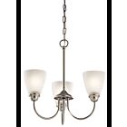 Kichler 43637NI 3-Lights Brushed Nickel 100W Mini Chandelier