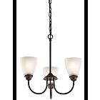Kichler 43637OZ 3-Lights Olde Bronze 100W Mini Chandelier