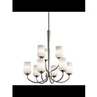 Kichler 43666NIL18 9-Lights Brushed Nickel 10W LED 2-Tier Chandelier