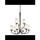 Kichler 43666OZL18 9-Lights Olde Bronze 10W LED 2-Tier Chandelier