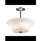 Kichler 43669NIL18 3-Lights Brushed Nickel 10W LED Semi-Flush Mount Ceiling Light