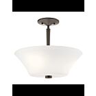 Kichler 43669OZ 3-Lights Olde Bronze 100W Semi-Flush Mount Ceiling Light