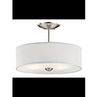 Kichler 43675NI 3-Lights Brushed Nickel 100W Semi-Flush Mount Ceiling Light