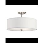 Kichler 43692NI 3-Lights Brushed Nickel 75W Semi-Flush Mount Ceiling Light