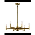 Kichler 43859NBR 6-Lights Natural Brass 60W 1-Tier Chandelier