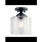 Kichler 44033BK 1-Light Black 75W Semi-Flush Mount Ceiling Light