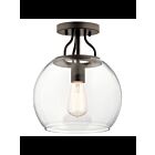 Kichler 44066OZ 1-Light Olde Bronze 75W Semi-Flush Mount Ceiling Light