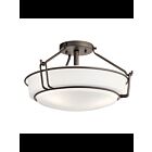 Kichler 44085OZ 3-Lights Olde Bronze 75W Semi-Flush Mount Ceiling Light