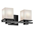 Kichler 45150BK Tully 2-Lights 200W Black Vanity Light