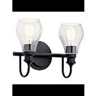 Kichler 45391BK 2-Lights Black 100W Vanity Light