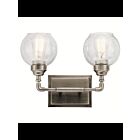 Kichler 45591AP 2-Lights Antique Pewter 100W Vanity Light