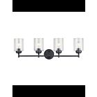 Kichler 45887BK 4-Lights Black 75W Vanity Light