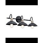 Kichler 45945BK 3-Lights Black 75W Vanity Light