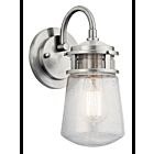Kichler 49444BA 1-Light Brushed Aluminum 75W Outdoor Wall Light