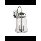 Kichler 49496BA 2-Lights Brushed Aluminum 60W Outdoor Wall Light