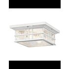 Kichler 49834WH 2-Lights White 75W Outdoor Flush Mount