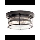 Kichler 49965AVI 2-Lights Anvil Iron 60W Outdoor Flush Mount