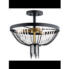 Kichler 52049BKT 3-Lights Textured Black 60W Semi-Flush Mount Ceiling Light
