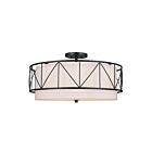 Kichler 52076BK Birkleigh 4-Lights 300W Black Semi Flush Mount