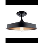 Kichler 52098BK 1-Light Black 150W Semi-Flush Mount Ceiling Light