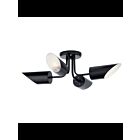Kichler 52164BK 4-Lights Black 75W Semi-Flush Mount Ceiling Light