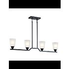 Kichler 52233BK 4-Lights Black 75W Linear Chandelier