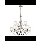 Kichler 52277NI 9-Lights Brushed Nickel 75W 2-Tier Chandelier