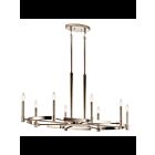 Kichler 52429PN 8-Lights Polished Nickel 60W Oval Chandelier