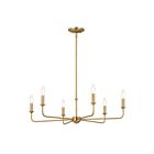 Kichler 52516BNB 6-Lights Brushed Natural Brass 150W Chandelier