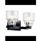 Kichler 55011BK 2-Lights Black 75W Vanity Light