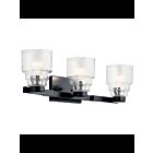 Kichler 55012BK 3-Lights Black 75W Vanity Light