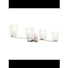 Kichler 55018PN 4-Lights Polished Nickel 75W Vanity Light